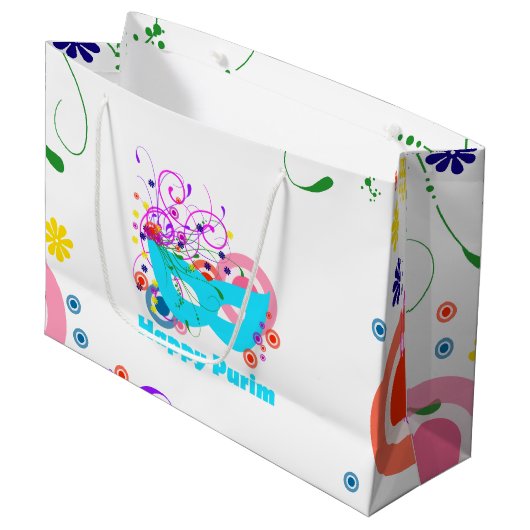 Purim Mask Große Geschenktüte (Vorderseite Schrägansicht)