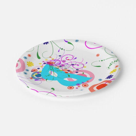 Purim Mask Pappteller (Schrägansicht)