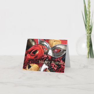 Purim Masken u. Hamantashen Karte