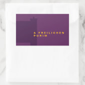 Purim Megillah Silhouette Mishloach Manot Rechteckiger Aufkleber (Tasche)