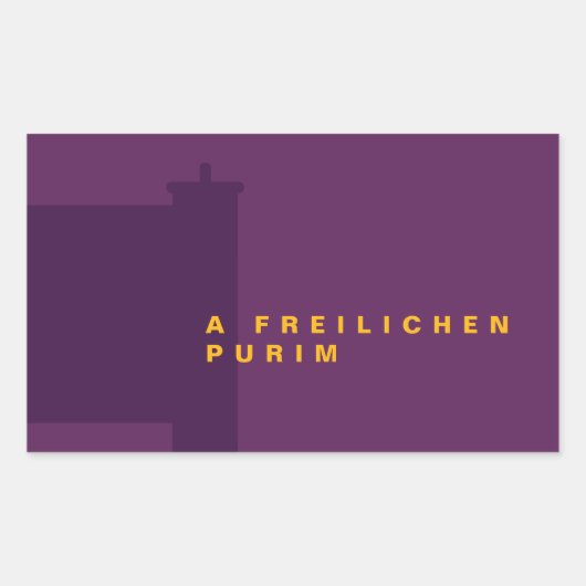 Purim Megillah Silhouette Mishloach Manot Rechteckiger Aufkleber (Vorderseite)