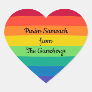 Purim Mishloach Manos Shalach Manot Heart Sticker