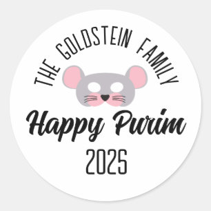 Purim Mousemask Maskenkostüm Runder Aufkleber