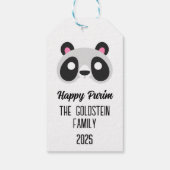 Purim Panda Maskerade Kostüm Geschenkanhänger (Rückseite)