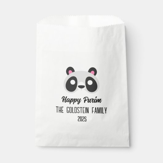 Purim Panda Maskerade Kostüm Geschenktütchen (Vorderseite)