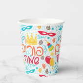 Purim Paper Cups with Hebrew "Happy Purim" Text Pappbecher (Vorderseite)