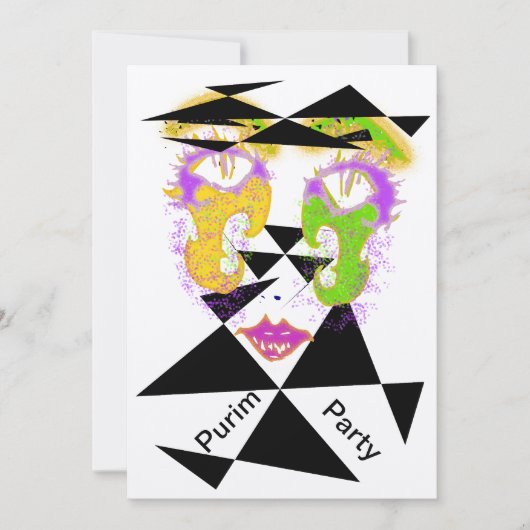 Purim Party Celebration Abstrakt Style Einladungen (Vorderseite)