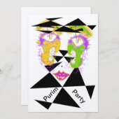 Purim Party Celebration Abstrakt Style Einladungen (Vorne/Hinten)