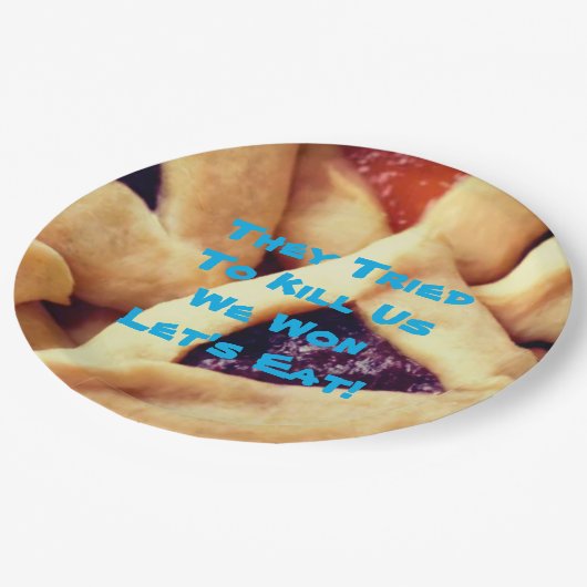 Purim Party Jewish Funny Sprichwort Pappteller (Schrägansicht)