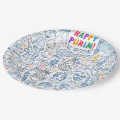 Purim Party Teller - Festliche jüdische Designs (Schrägansicht)