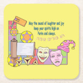 Purim Rechteckiger Pappuntersetzer (Vorderseite)