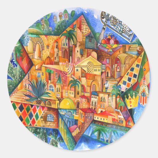 PURIM RUNDER AUFKLEBER (Vorderseite)