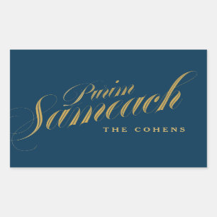 Purim Sameach-Etikett für Mishloach-Manot Rechteckiger Aufkleber