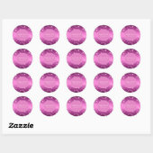 Purim Sameach Sparkle Glitzer Pink Runder Aufkleber (Blatt)