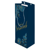 Purim Sameach Weingeschenktasche für Mishloach Geschenktüte Für Weinflaschen (Rückseite Schrägansicht)