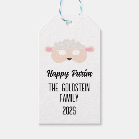 Purim Schafmaske masquerade Kostüm Geschenkanhänger (Vorderseite)