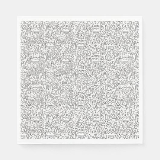 Purim-Schwarz-Weiß-Servietten Serviette (Vorderseite)