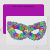 Purim Vashtis Maske Blumenkönigenkrone flach Feiertagskarte (Vorne/Hinten)