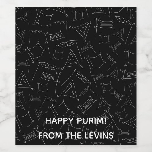 Purim Weinetikett (Einzelnes Label)