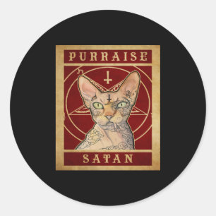 Purise Satan Sphynx Cat Runder Aufkleber
