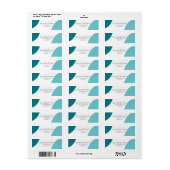 Purist Blue Aquamarin Wedding Rücksendeadresse (Vorne)
