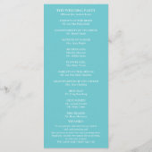 Purist Blue Elegant Hochzeitsfeier Programm (Rückseite)