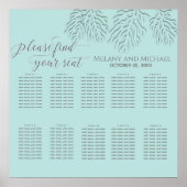 Puristisch blau mit romantischer Korallenkalligrap Poster (Vorne)