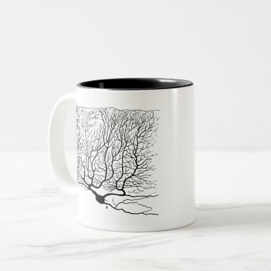Purkinje Fasern in Cajals Art Zweifarbige Tasse (Vorderseite Links)