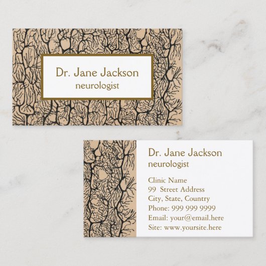 Purkinje Neuron Zeichnend - Neurologe Visitenkarte (Vorne/Hinten)