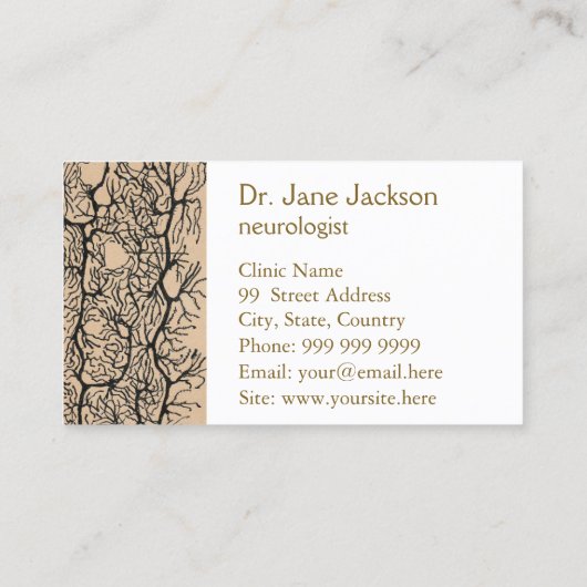 Purkinje Neuron Zeichnend - Neurologe Visitenkarte (Rückseite)