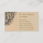 Purkinje Neuron Zeichnend - Sepia Neurologe Visitenkarte (Rückseite)