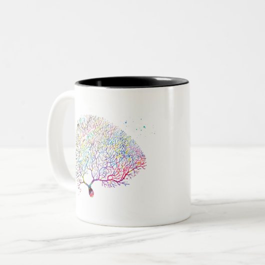 Purkinje Neuron Zweifarbige Tasse (Vorderseite Links)