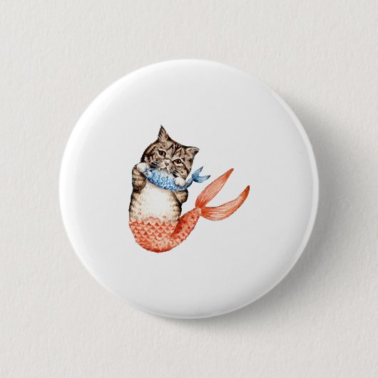 Purmaid Cat Mermaid Button (Vorderseite)