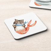 Purmaid Cat Mermaid Getränkeuntersetzer (Linke Seite)