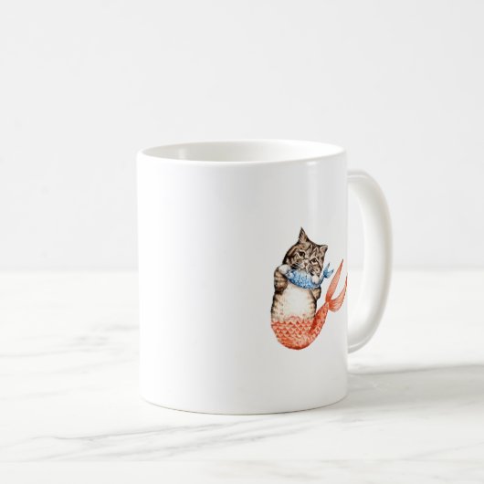 Purmaid Cat Mermaid Kaffeetasse (VorderseiteRechts)