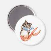 Purmaid Cat Mermaid Magnet (Vorderseite/Rückseite)
