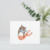 Purmaid Cat Mermaid Postkarte (Stehend Vorderseite)