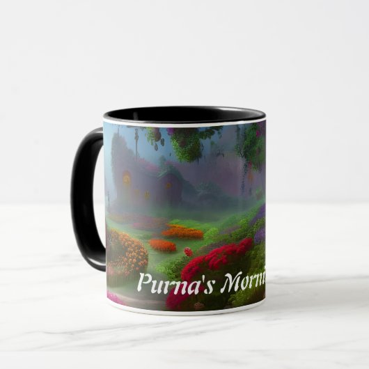 Purnas Morgen Tee Personalisiert anpassbar Tasse (Vorderseite Links)