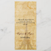 Purp Vintag eiffelturm Paris Hochzeitskarte Menükarte (Rückseite)