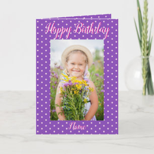 Purpel Happy Birthday Modern Elegant Feiertagskarte
