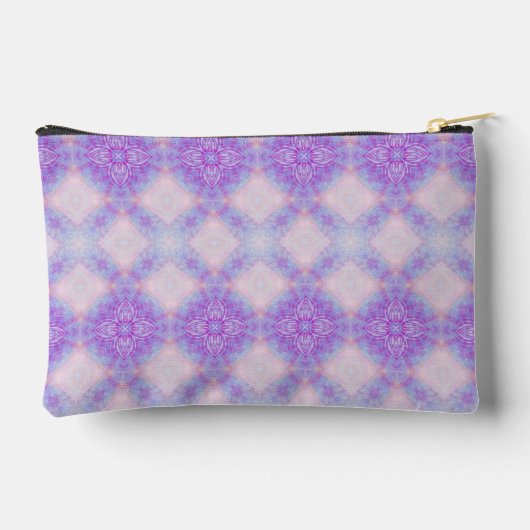 Purple Abstract Kaleidoscopic Bohemian Zubehörtasche (Rückseite)