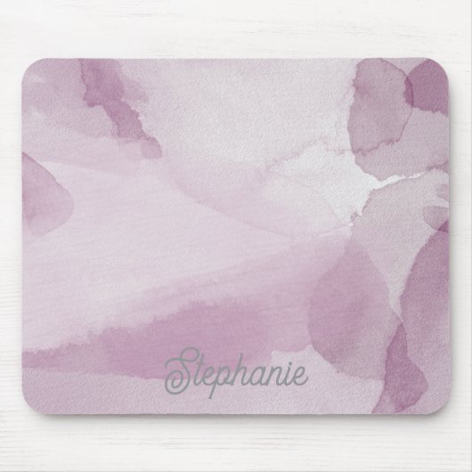 Purple Abstract Watercolor Personalized Mouse Pad Mousepad (Vorne)