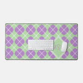 Purple Agyle Pastel Mint Modern Monogram Schreibtischunterlage (Tastatur & Maus)