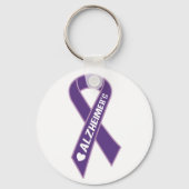 Purple Alzheimer's Ribbon Keychain Schlüsselanhänger (Vorderseite)