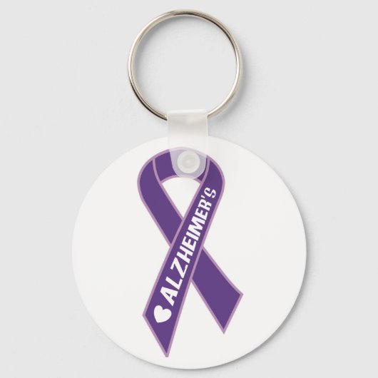Purple Alzheimer's Ribbon Keychain Schlüsselanhänger (Vorderseite)