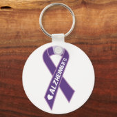 Purple Alzheimer's Ribbon Keychain Schlüsselanhänger (Vorderseite)
