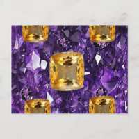 PURPLE AMETHYST & GOLDEN TOPAZ GEM CRYSTALS