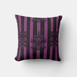 Purple and Black Damask Pattern Kissen