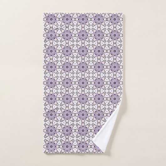 Purple and black geometric pattern Towel Badhandtuch Set (Handtuch)