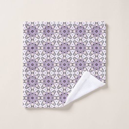 Purple and black geometric pattern Towel Badhandtuch Set (Waschlappen)